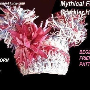 Crochet Hat Pattern PDF15-Mythical Flower Fairy Sparkler Hat All sizes from newborn to adult DIY image 1