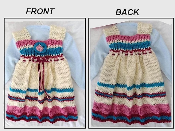 girls dress pattern knit etsy KNITTING - - Dress, Baby Dress - Beginner Knitting - Fantasia Dress - Hat Available in Separate Listing. Pattern #241-L listing-agent-klaar