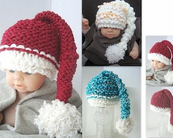 INSTANT DOWNLOAD knitting pattern 222 - Little Munchkin Hat-beginner level.  Sizes preemie to Adult.- crochet version available