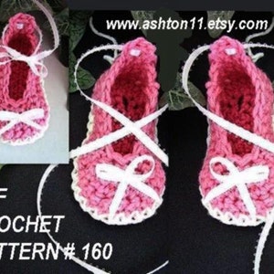INSTANT DOWNLOAD Crochet Pattern PDF 160 Booties Ballerina Ballet Flats 3 sizes newborn, 3 months and 6 months image 2