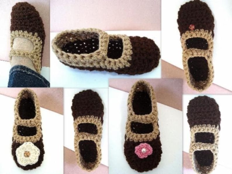 INSTANT DOWNLOAD Crochet Pattern PDF 75 Mary Jane Slippers Beginner Level, women's size 5 to 12. image 5