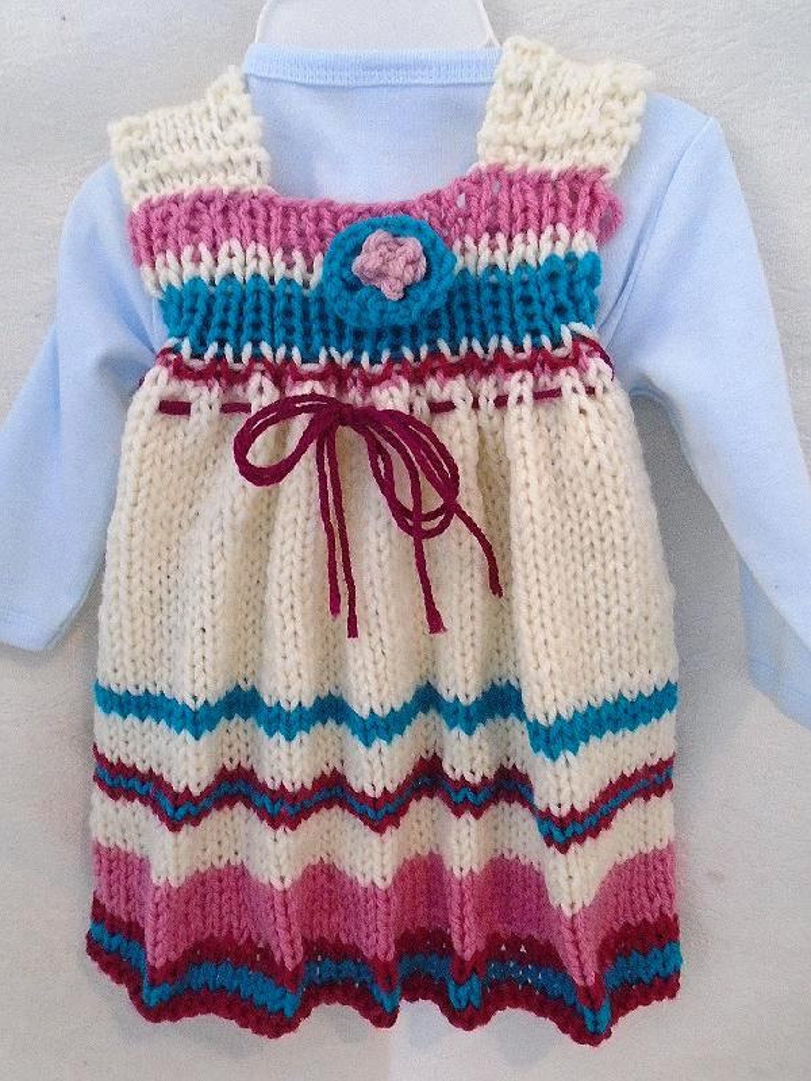 KNITTING PATTERN DRESS Girls Dress, Baby Dress Beginner Knitting ...