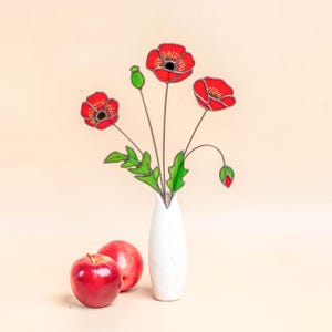 Stained Glass California Poppy Flower - Everlasting Wildflower Decor, Mother's Day Gift, Gift for Her