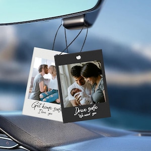Custom Photo Car Ornament Personalized Photo Decoration for First Car Gift Customized Photo Car Ornament Perfect Gift for Him Husband Dad