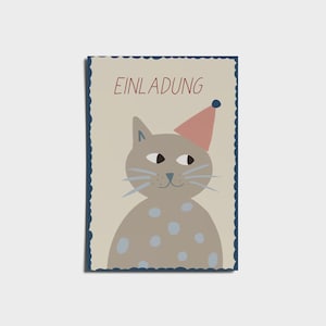 Einladungen, Einladung, Kindergeburtstag, Kinder, Katze, Kindereinladung, Kidsparty, Katze, Cat, Kätzchen, Party, Partyeinladung