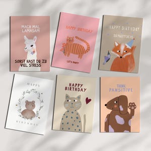 Postkarten Set, Geburtstag, Geburtstagskarte, Birthday, Birthdaywishes