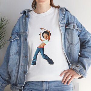 East African girl Retro Dance Vibes Unisex Heavy Cotton Tee - Perfect for Parties, Casual Wear, Gifts, Music Lovers, Dance Enthusiasts