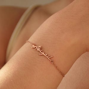 Handwriting Bracelet, Personalized Jewelry Gift for Women, Minimalist Name Bracelet, Signature Charm Bracelet, Bridesmaid Gift, Gift for Mom