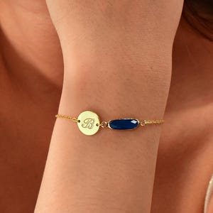 Personalized Birthstone Bracelet with Initial, Birthstone Letter Bracelet, Cute Summer Jewelry, Custom Bracelet Jewelry,Dainty Birthday Gift