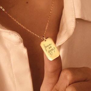Handschriftketting, gegraveerde hanger, gepersonaliseerde handtekeningsieraden, aandenkenketting, cadeau voor haar, valentijnscadeau, Vaderdagcadeaus