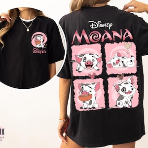 Custom Two-sided Disney Pua Shirt, Princess Moana Movie Pua Shirt, Pig Pua Family Matching Shirt, 2025 Disneyland Girls Vacation Pua Tee