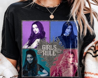 Girls Rule Descendants T-Shirt, Mal Evie Uma Audrey Shirt,  Girl Power Disney Tee, Disney Descendants Movie Tee
