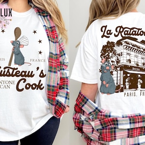 Two-sided Little Chef Remy T-Shirt, Disney Ratatouille Paris France Tee, Ratatouille Movie Shirt, Disney Chef Shirt, Remy Gusteau&#39;s Tee