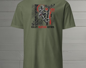 Belastbar. Schonungslos. Restaurieren. Lineman T-Shirt – Trash Polka Design für Lineman