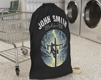 Personalisierte Lineman Wäschetasche: Sturm bereite Ausrüstungstasche