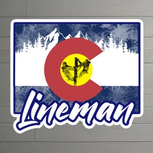 Colorado Lineman Vinyl Sticker – Kiss-Cut Sticker for Hard Hats, Vehicles, Gear – Perfect Lineman Gift Idea