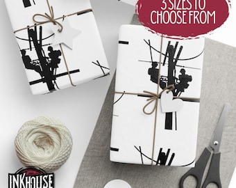 Lineman Gift Wrapping Paper, Matte or Glossy Finish - 30x36, 30x72, 30x180