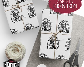 Journeyman Lineman Wrapping Paper | Electrical Lineman Gift Wrap | Lineworker Christmas Gift | Fathers Day Gift | Apprentice Graduation Gift