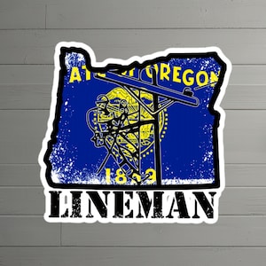 Oregon Lineman Vinyl Sticker – Kiss-Cut Sticker for Hard Hats, Vehicles, Gear – Perfect Lineman Gift Idea