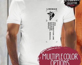 Distribution Lineman Shirt | Journeyman Lineman Tee | USA Utility Worker Gift | Electric Lineworker T-Shirt | Gildan 64000