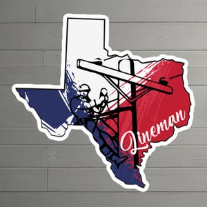 Texas Lineman Vinyl Sticker – Kiss-Cut Sticker for Hard Hats, Vehicles, Gear – Perfect Lineman Gift Idea