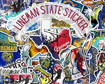 State Lineman Aufkleber - Langlebiger Vinylaufkleber