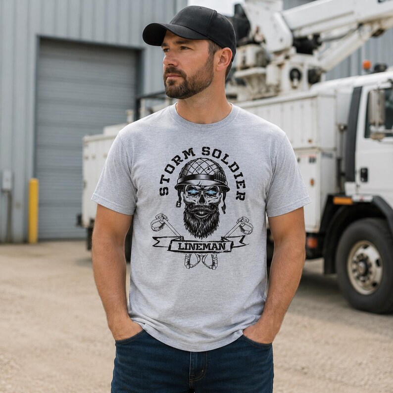 T-shirt Storm Soldier Lineman – Cadeau hoogspanningskabel afbeelding 10