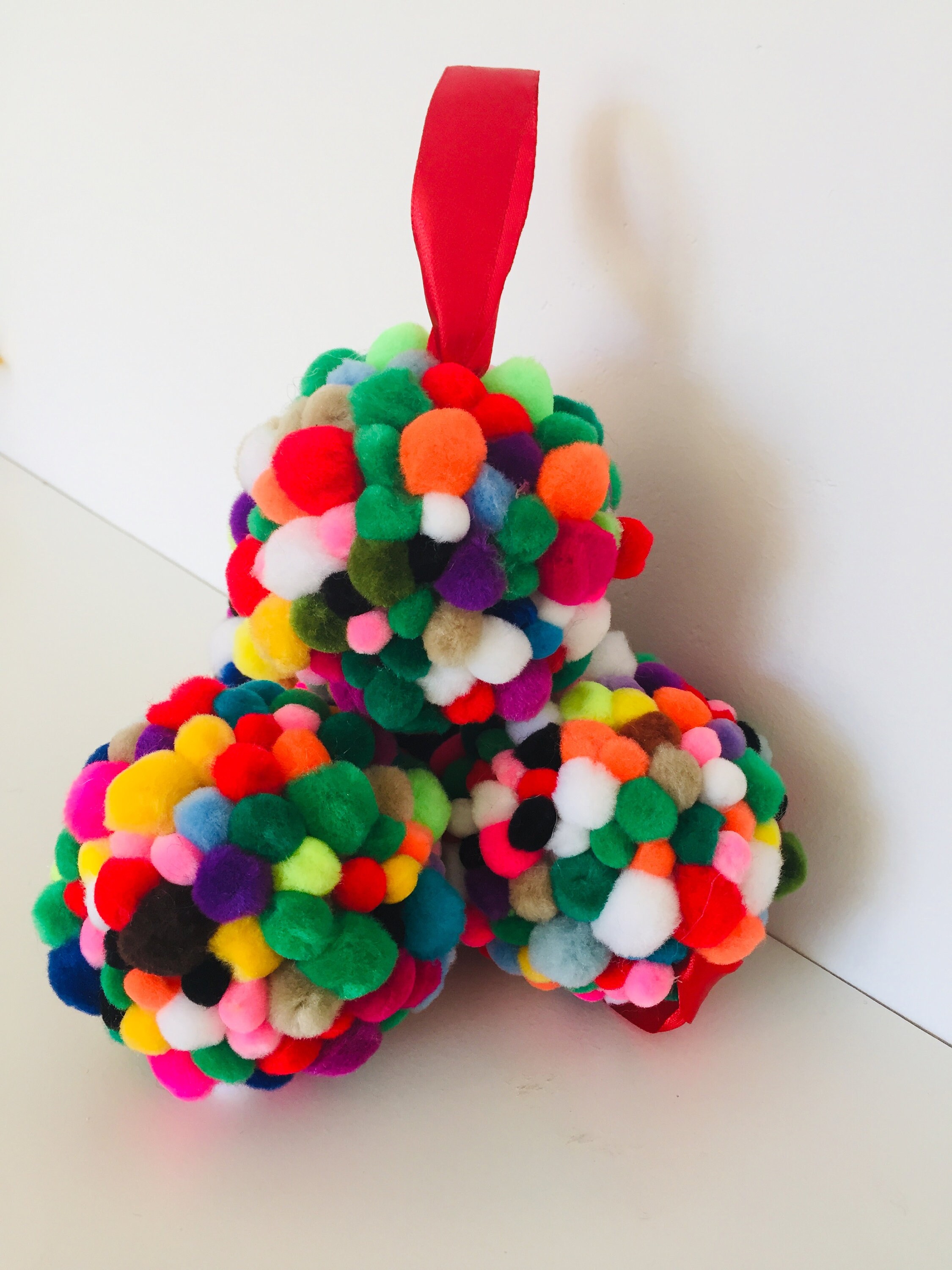 Pom pom Christmas bauble handmade pom pom tree decoration Etsy