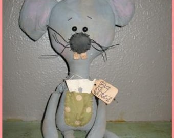 FTFD 27 - Prim The Big Cheese - Mouse or Rat - Primitive Old Rag Doll e-pattern