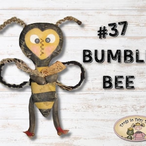 DIGITAL Prim Bumble Bee Rag Doll E-Pattern - Primitive bumblebee - Cloth doll sewing tutorial - Summer home decor - Doorhanger
