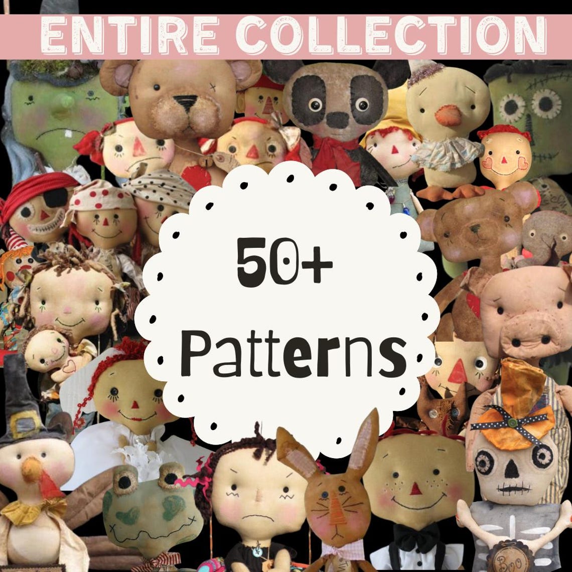 Mega Doll Pattern Pack: 51 Raggedy Ann & Whimsical Designs (PDF Pattern ...