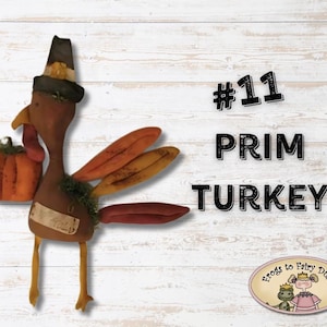 Primitive Raggedy Ann Thanksgiving Turkey Rag Doll Natychmiastowe pobranie wzoru elektronicznego - Prim Fall Digital Pattern File - Pumpkin Decor