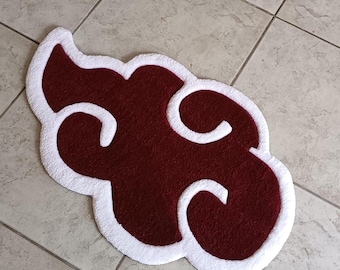 Tappeto rosso a forma di nuvola fatto a mano
