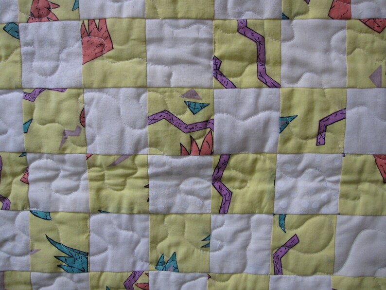 Doll quilt yellow with multi color designs,America Girl quilt handmade quilt,pretend play