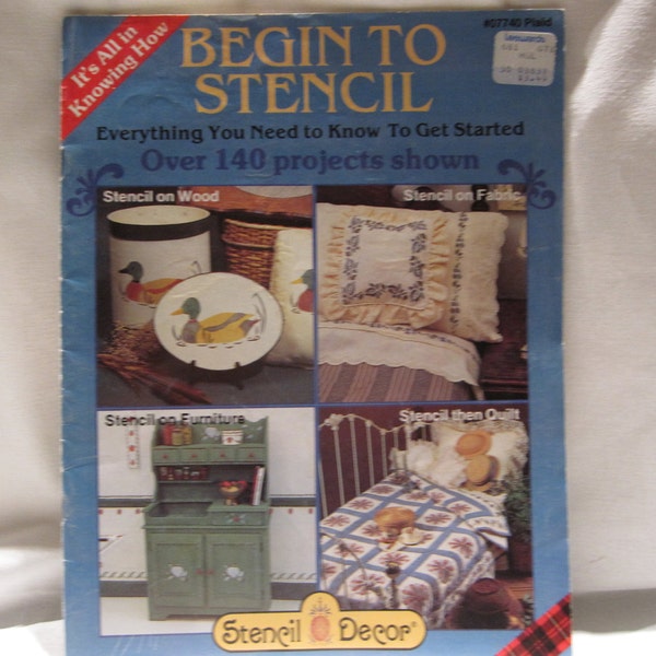 learn to stencil, pamphlet plus 5 stencils,stenciling made easy