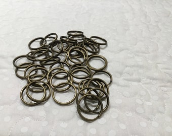 50— 3/4” bronze tone split rings, key fobs, purses, jewelry, macrame