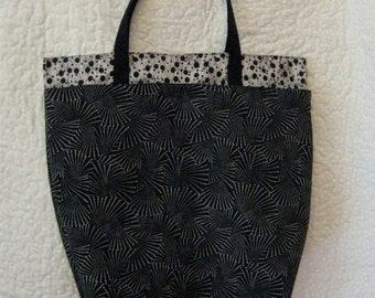 Ex-Large Black and white knitting bag, beach bag,diaper bag,purse,carryall