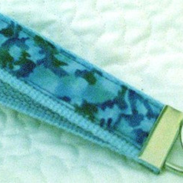 Baby Blue and Batik Key Fob