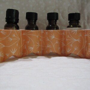 8 pocket orange and white essential oil pouch, dotrra oils, young living oils, take along pouch, carrier, oil carrier,