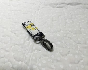 Black and yellow Flower Key Fob