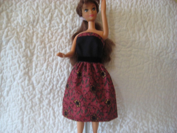 red top black bottom dress