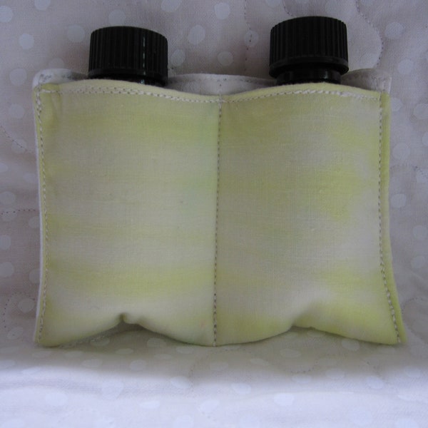 2 pocket yellow tie dye essential oil pouch