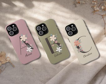 Floral Monogram Initial Phone Case | Personalized Name, iPhone & Pixel
