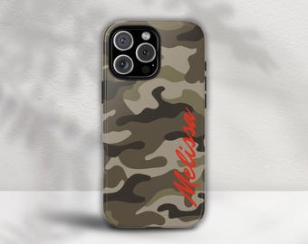Personalized Camo Phone Case | Military Style, Custom Name iphone Cover