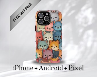 Kawaii Anime Cat Phone Case: Japanese Style, Protective Cover