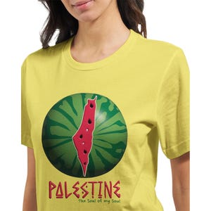 T-shirt pastèque carte palestinienne impression 3D soutien arabe héritage de la Palestine libre de Gaza
