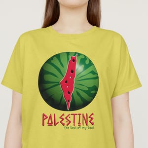 Cadeau authentique d'impression 3D de carte de la Palestine, de pastèque authentique de Palestine pour les Arabes et les Palestiniens, soutien au patrimoine de Gaza