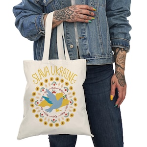 Ukraine Tote Bag Beautiful and Strong Mandala Support Ukraine Stand Up with Ukrainian Friend Gift Birthday Men Women Activists