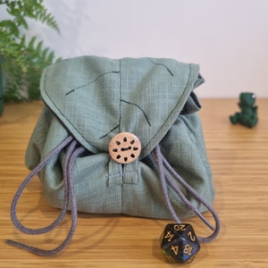 Druid Leaf Würfeltasche - 7 Fächer für D&D Würfel | Rollmatte | Tabletop RPG Geschenk