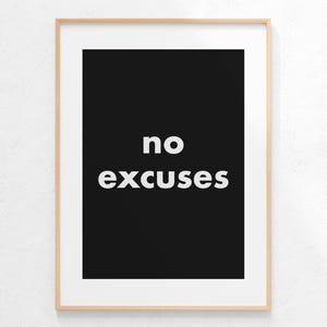 gym sign | gym wall art | home gym decor | luxury home gym art | workout room decor | motivational poster | no excuses | printable wall art